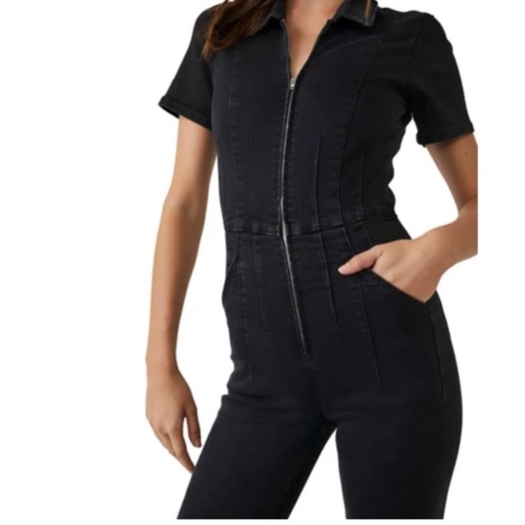 Free People Black Zip-Up Jumpsuit - Picture 2 of 6